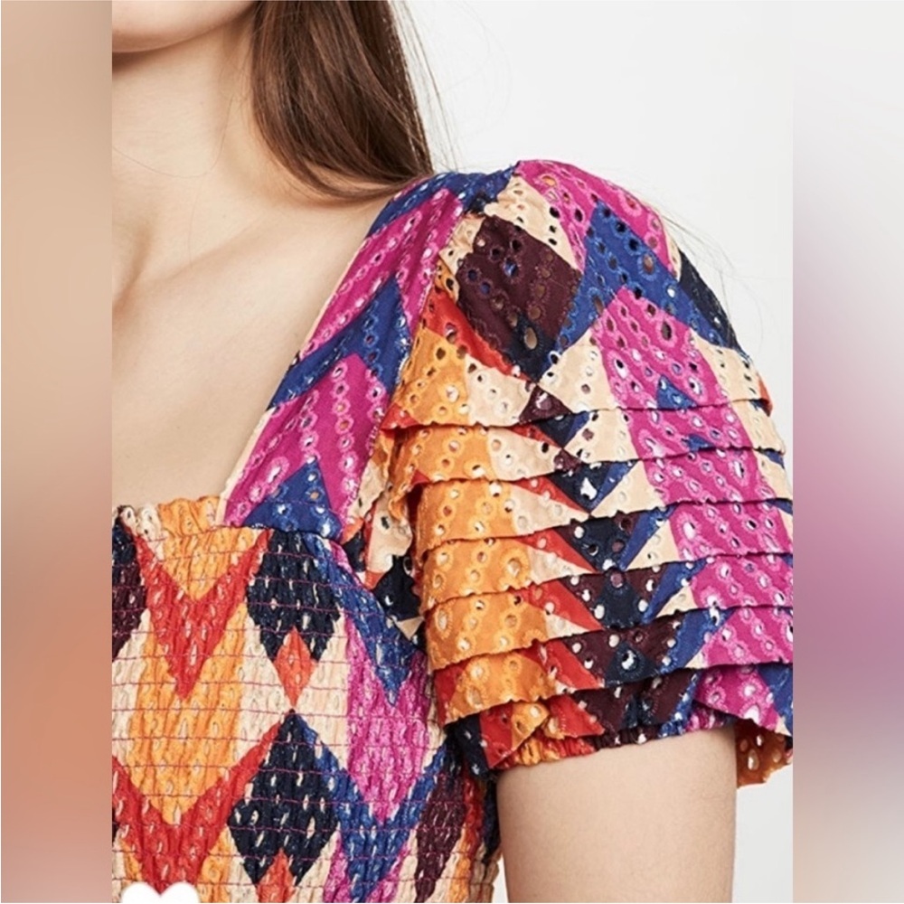 Farm Rio Colorful Puff Sleeve Mini Dress - Picture 4 of 9
